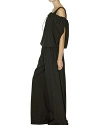 Jil Sander | Black Stretch Wool Poplin Jumpsuit | Lyst