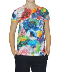 Jil Sander | Multicolor Flower Printed Jersey T-shirt | Lyst