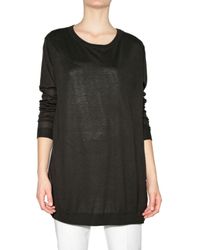 JOSEPH | Black Knit and Chiffon Sweater | Lyst
