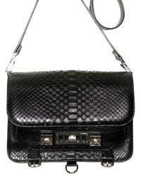 Proenza Schouler | Black Ps11 Shiny Python Shoulder Bag | Lyst