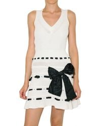 RED Valentino | White Cotton and Taffeta Knit Dress | Lyst