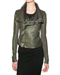 Rick Owens | Green Leather Jacket | Lyst