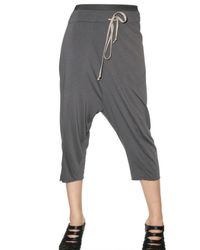 Rick Owens Lilies | Gray Cropped Jersey Pants | Lyst