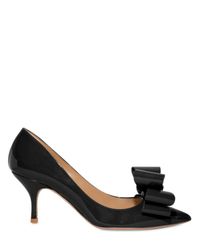 Valentino | Black Patent Leather Bow Pumps | Lyst