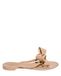 Valentino | Natural Jelly Bow Flip Flop Flats | Lyst