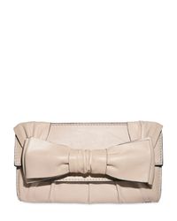 Valentino | Natural Nappa Bow Clutch | Lyst