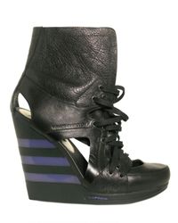 Y-3 | Black 120mm Cut Out Three Stripe Wedges | Lyst