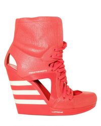 Y-3 | Red 120mm Cut Out Three Stripe Wedges | Lyst