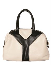Saint Laurent | White Easy Medium Bicolor Top Handle | Lyst