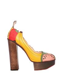 Charlotte Olympia | Multicolor Suede & Leather Fruit Covered Pumps | Lyst