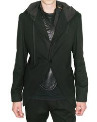 Ann Demeulemeester | Black Hooded Jersey Jacket for Men | Lyst