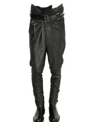 Ann Demeulemeester | Black Wrapped Vintaged Leather Trousers for Men | Lyst