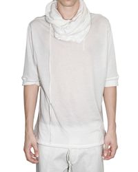Ann Demeulemeester | White Hooded Long Sleeves Jersey T-shirt for Men | Lyst