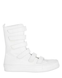 Ann Demeulemeester | White Velcro Strap Calfskin Sneakers for Men | Lyst