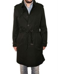 Aquascutum | Black Gabardine Trench Coat for Men | Lyst