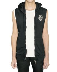 Balmain | Black Cotton Hooded Sleeveless Sweater for Men | Lyst