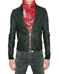 Balmain | Green Pins Punk Calfskin Leather Jacket for Men | Lyst