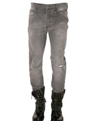 Balmain | Black Stitched Knee Washed Denim Jeans for Men | Lyst