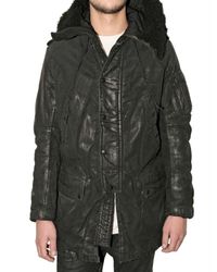 Balmain | Black Waxed Denim Coat for Men | Lyst