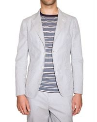 Band of Outsiders | Gray School Boy Seersucker Jacket for Men | Lyst