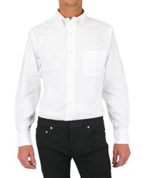 Black Fleece By Brooks Brothers | White Grosgrain Cuffs Oxford Shirt for Men | Lyst
