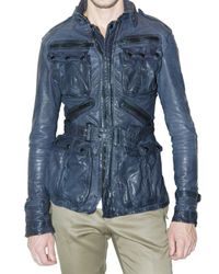 Burberry Prorsum | Blue Washed Buffalo Patch Pocket Biker Leathe for Men | Lyst