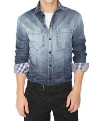 Dolce & Gabbana | Blue Slim Fit Degrade Denim Shirt for Men | Lyst