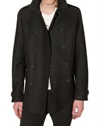 Dior Homme | Black Broadcloth Pea Coat for Men | Lyst