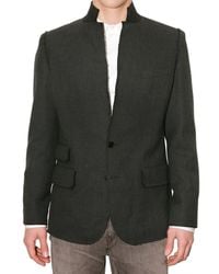 Dolce & Gabbana | Gray Melton Raw Cut Collar Jacket for Men | Lyst