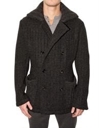Dolce & Gabbana | Gray Thick Ribbed Pea Sweater Jacket for Men | Lyst