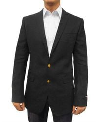 Dolce & Gabbana | Black Two Gold Button Linen Martini Jacket for Men | Lyst