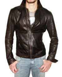 Dolce & Gabbana | Brown Washed Light Nappa Leather Jacket for Men | Lyst