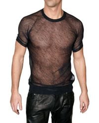 DSquared² | Black Transparent Alpaca and Silk T-shirt for Men | Lyst
