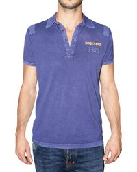 DSquared² | Blue Dsquared Stone Washed Cotton Polo for Men | Lyst