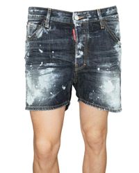 DSquared² | Blue Painted Denim Shorts for Men | Lyst