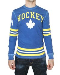 DSquared² | Blue Washed Jersey Hockey Long-sleeve T-shirt for Men | Lyst
