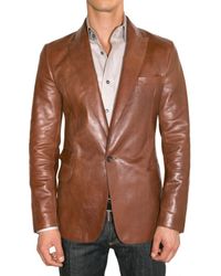 DSquared² | Brown Nappa One Button Leather Jacket for Men | Lyst