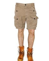 DSquared² | Brown Light Twill Military Bermuda Shorts for Men | Lyst