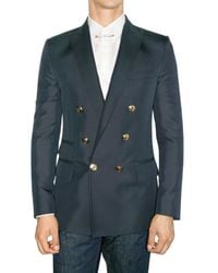 DSquared² | Blue Silk Cotton Double Breasted Jacket for Men | Lyst