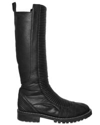 Gareth Pugh | Black Ribbed Padded Lambskin Boots for Men | Lyst