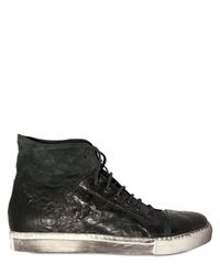 Giorgio Brato | Black Suede and Wrinkled Calf Sneakers for Men | Lyst