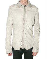 Giorgio Brato | White Washed Lambskin Shirt Leather Jacket for Men | Lyst