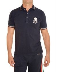 Hydrogen | Blue Italy Skull Piquet Cotton Polo for Men | Lyst