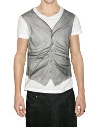 John Galliano | White Trompe Loeil Vest Print Jersey T-shirt for Men | Lyst