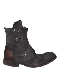 Ksubi | Gray Faded Suede Belted Low Boots for Men | Lyst