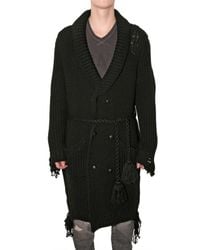 Miharayasuhiro | Black Destroy Knit Long Cardigan Sweater for Men | Lyst