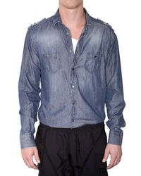 Neil Barrett | Blue Denim Shirt for Men | Lyst