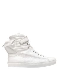 Raf Simons | White Embossed Croco Pocket Sneakers for Men | Lyst