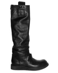 Rick Owens | Black Soft Calfskin Pull-on Boots for Men | Lyst