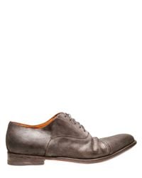 Santoni | Gray Washed Calf Crust Derby Lace-up Shoes for Men | Lyst